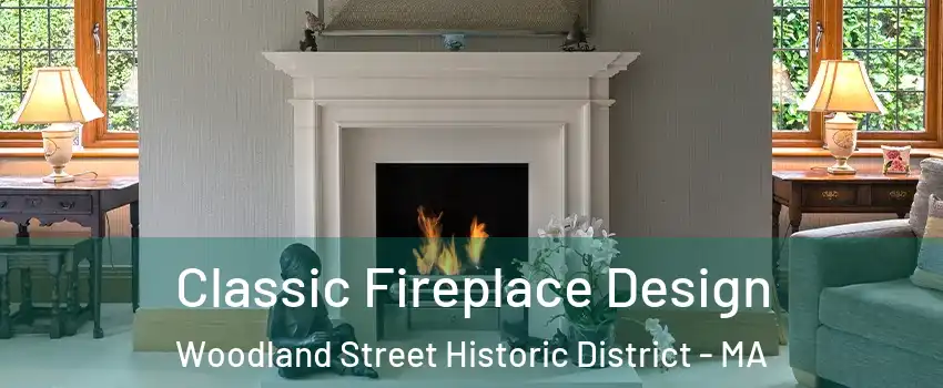 Classic Fireplace Design Woodland Street Historic District - MA