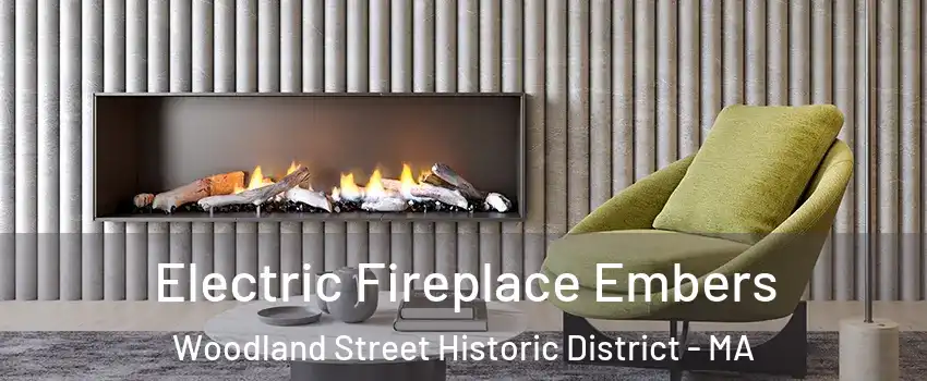 Electric Fireplace Embers Woodland Street Historic District - MA