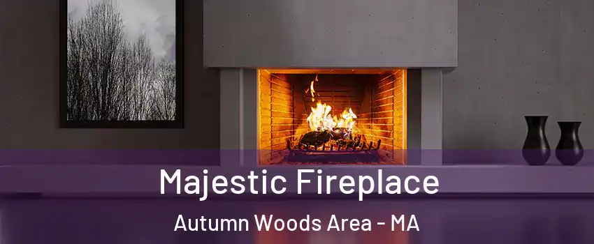 Majestic Fireplace Autumn Woods Area - MA