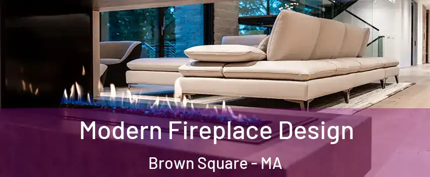 Modern Fireplace Design Brown Square - MA