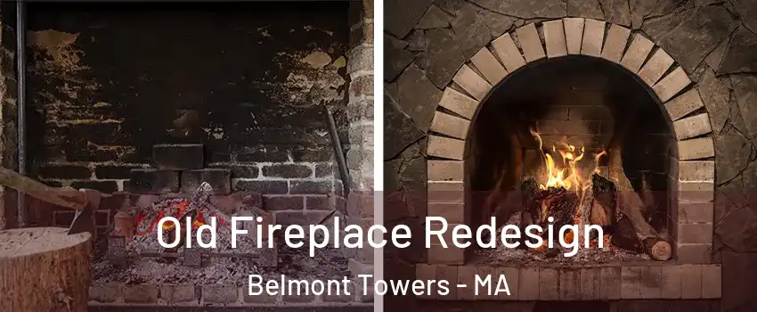 Old Fireplace Redesign Belmont Towers - MA